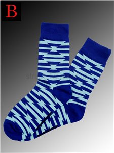 BLUE LIGHTNING chaussettes bleues à rayures