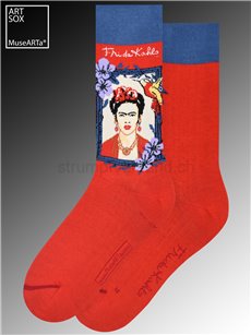 Chaussettes MuseArta - Portrait de Frida Kahlo - rouge