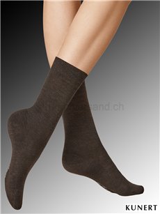 WOOL CARE chaussettes pour femmes de Kunert - 821 brown mel.