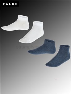 HAPPY 2-PACK chaussettes sneaker pour enfants de Falke - 0040 blanc - navy mel.