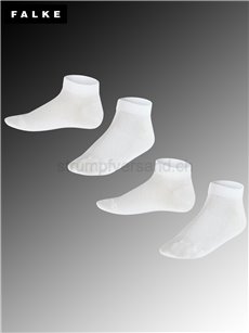 HAPPY 2-PACK chaussettes sneaker pour enfants de Falke - 0040 blanc - navy mel.