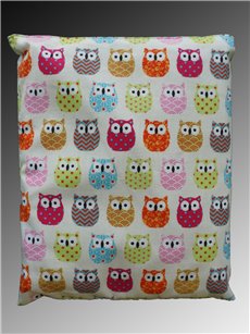 Coussin aux noyaux de cerise - Hiboux