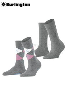 EVERYDAY ARGYLE MIX chaussettes de Burlington - 3401 light grey