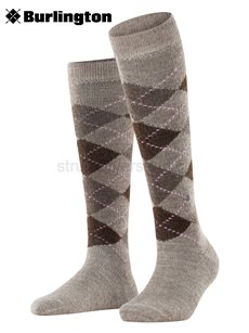 WHITBY chaussettes aux genoux de Burlington - 5413 nutmeg mel.